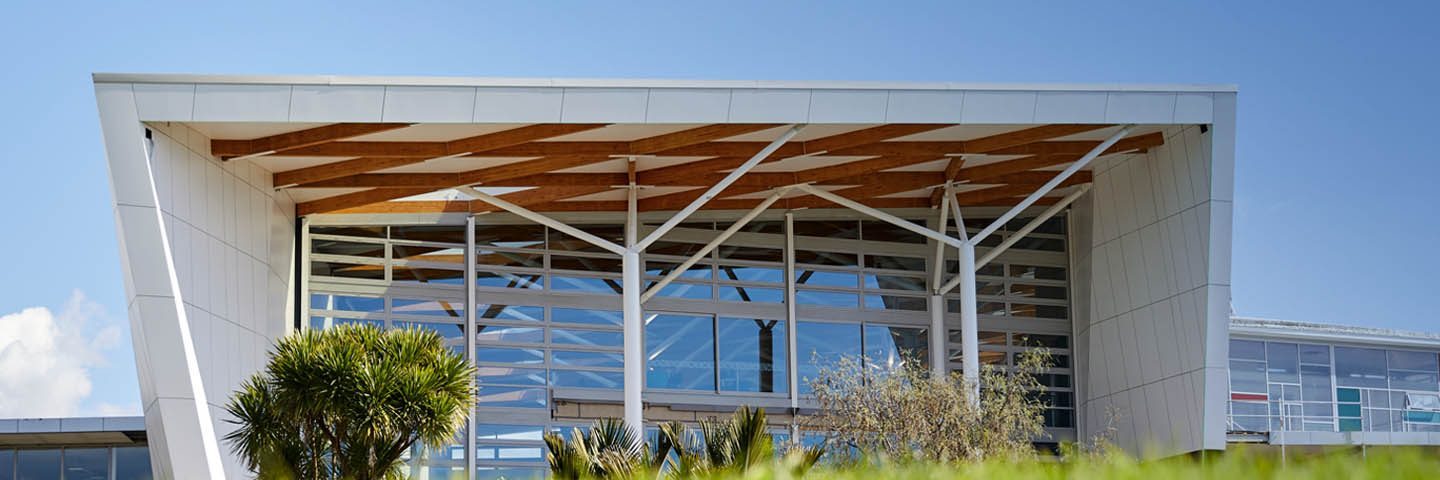 Exterior of modern building at Unitec Mt Albert campus